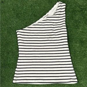 H&M Black and White Striped Top